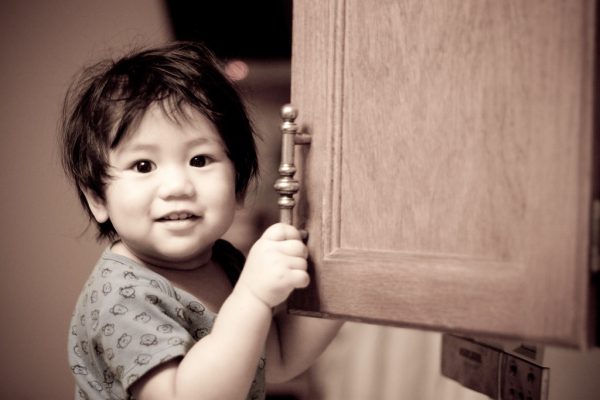 Childproofing cabinets