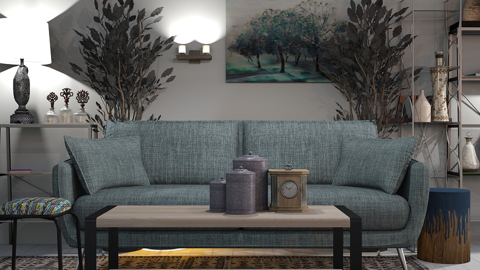 Blue Couch Living Room