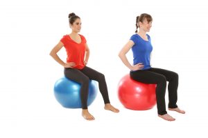 sitting on yoga ball