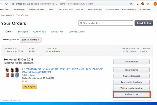 How To Delete Amazon Order History